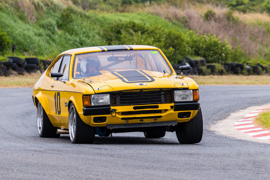 Brett Franklin in his Ford Granada